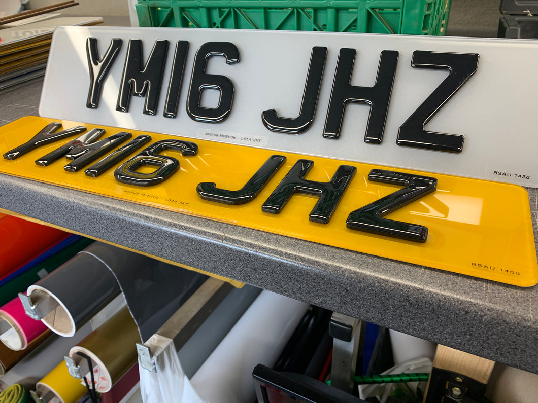 4D 6mm Gel Style Number Plates