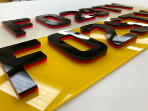 4D Red Neon Laser Cut Style Number Plates