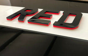 4D Red Neon Laser Cut Style Number Plates