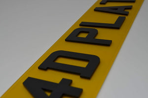 4D 3mm Laser Cut Style Number Plates