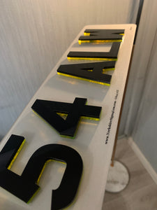 4D Yellow Neon Laser Cut Style Number Plates