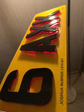 Load image into Gallery viewer, 4D Red Neon Laser Cut Style Number Plates
