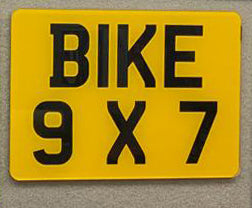 Bike Registration Plate 9 x 7