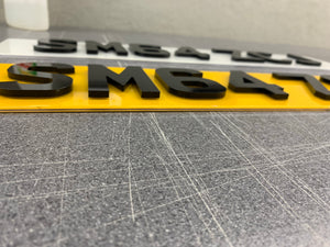 4D 5mm Laser Cut Style Number Plates